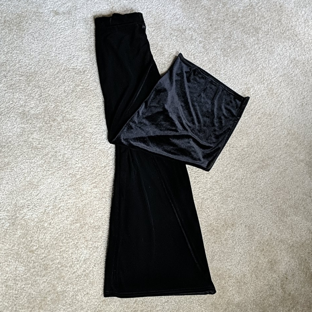 BooHoo Velvet Palazzo Pants